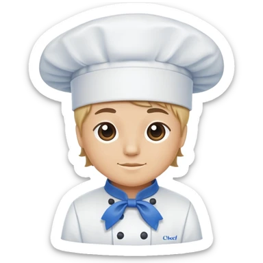 blue ribbon chef's hat sticker