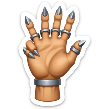 human fist with metal claws coming out sticker