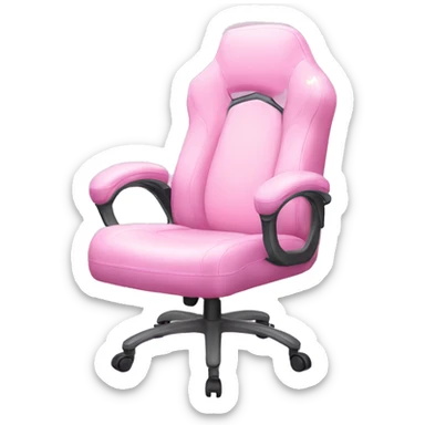 Gaming Chair Emoji "A pastel pink gaming chair with a sleek, glowing design, outlined by sparkles and surrounded by a soft shimmering light." sticker