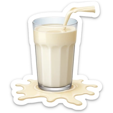 glass of milk spill on floor sticker