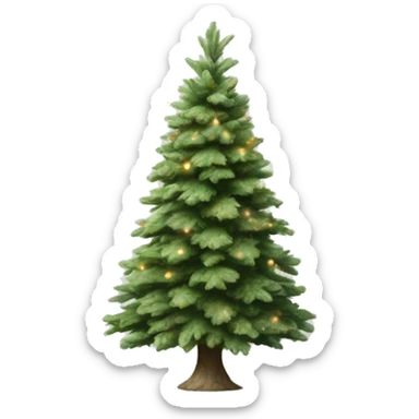 Realistic isolated off white fir christmas tree   sticker