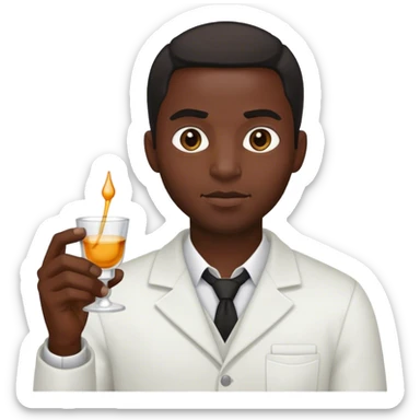 dark black man holding a shot sticker