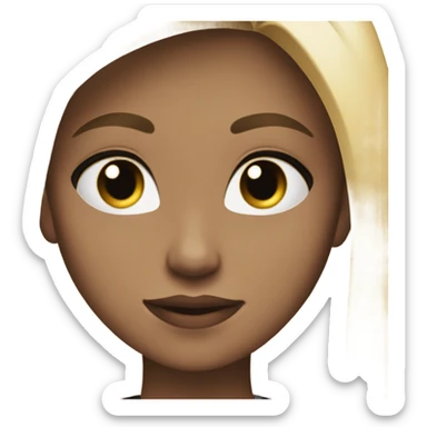 Blonde girl with straight hair hazel eyes and a black tube too sticker