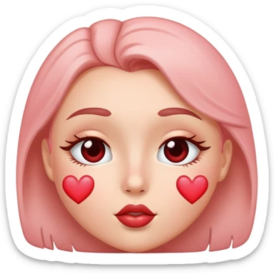 face with heart eyes and kiss mark on cheek sticker