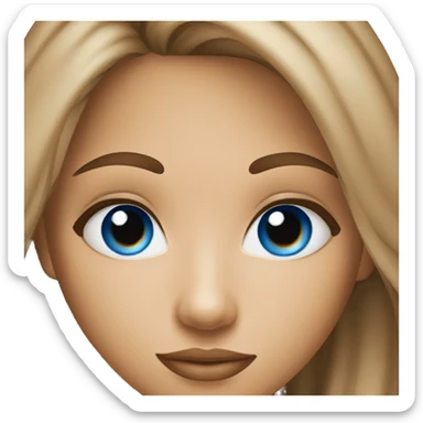 stunning tan girl light brown hair blue eyes sticker