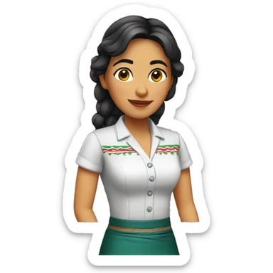 Mexican waitress sticker