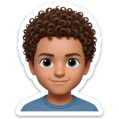 A boy with tight curled payos sticker