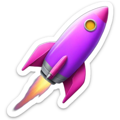 Purple pink space token coin rocket stars sticker
