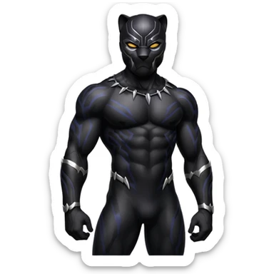 Black panther animal emoji with dark spots sticker