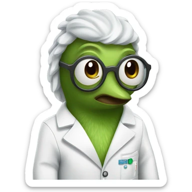 kiwi in a labcoat sticker