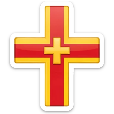 Flag red background yellow cross sticker