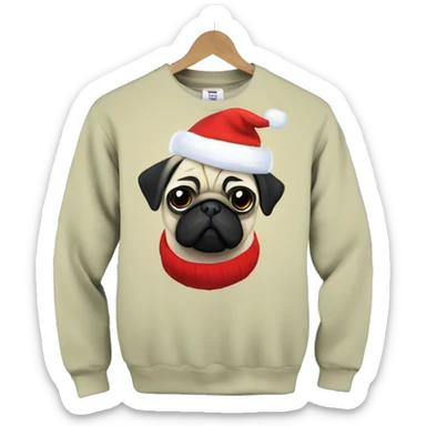 Pug christmas anime fortnite sweater sticker