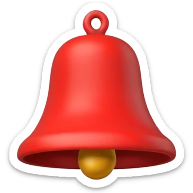 3D red bell made of plasticine sticker