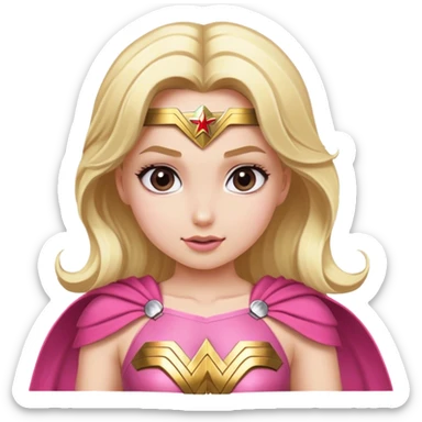 Blond girl pink Wonder Woman sticker