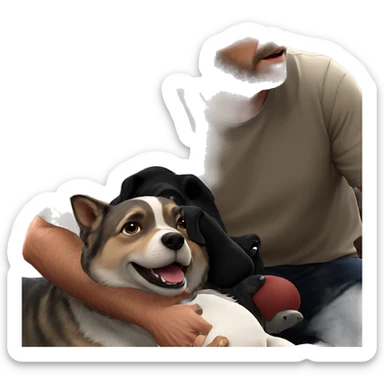 cool guy with dog sticker