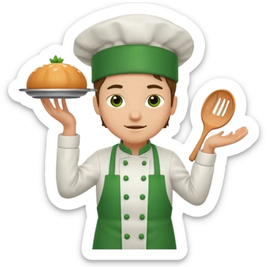 chef with green apron sticker