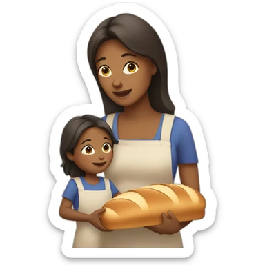 a mom with a child doing bread sticker