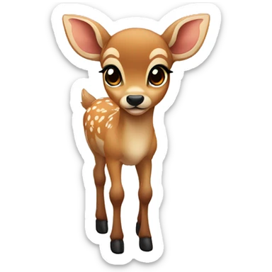 fawn deer with dark brown pretty eyes sticker