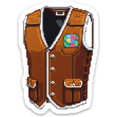 Brown leather vest sticker