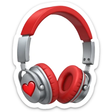 Headphones with sad face  with heart broken sticker