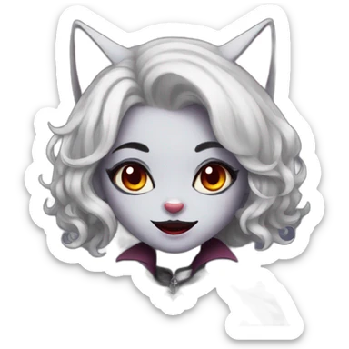 vampire cat girl sticker
