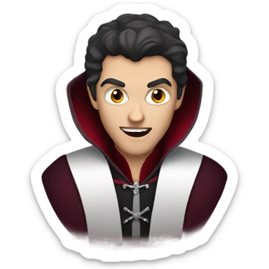 handsome vampire with burgundy cloak sticker