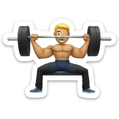 Someone bench pressing (allow me to copy and paste into a chat sticker