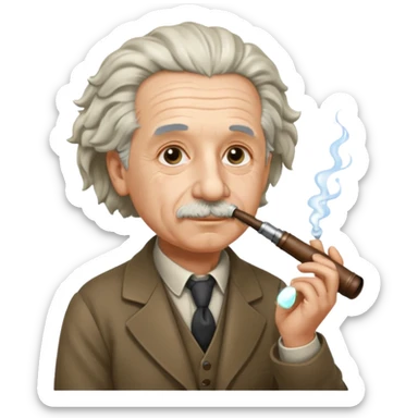 Albert Einstein holding sticker