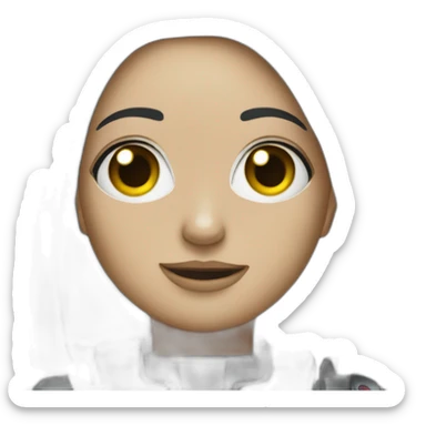 Robot melena rizosa sticker