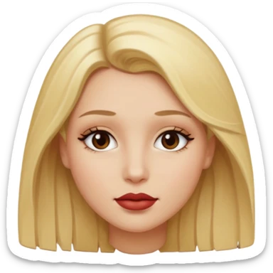 Tengo la tez clara pero en tonalidad cálida, el cabello rubio y ojos oscuros, tengo los labios gruesos sticker