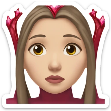 elizabeth olsen scarlet witch wimple crown tiara sad woman teardrop sticker