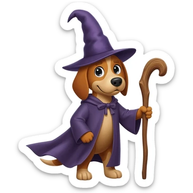 Dog wizard sticker