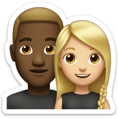 1 Light Black man with a little blonde girl sticker