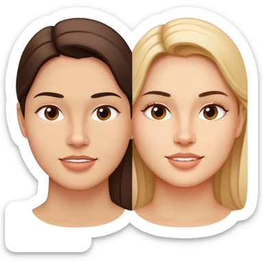 Before and after mewing comparison, face profile showing improved jawline and facial structure sticker