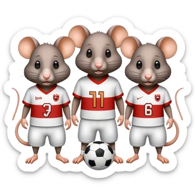 three Rats in a footballkit sticker