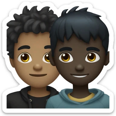 A boy with black hair, dark skin and a black sweater Gorillaz Style sticker