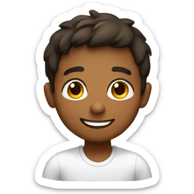 Smiling brown boy saying hi  sticker