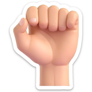 a hand gesture: one fist striking into the other open palm, energetic sticker