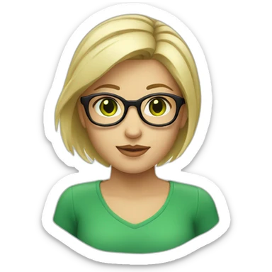 blond-girl-with-glasses-and-green-eyes-and-short-hair sticker