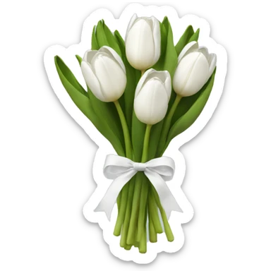 white tulip bouquet  sticker