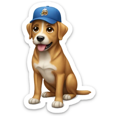 Dog with cap  sticker