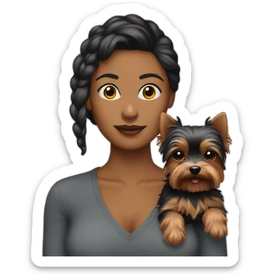 Woman-with-yorkie sticker