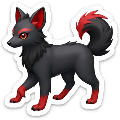 Zorua-Houndour-Fakémon-hybrid-creature (full body)  sticker