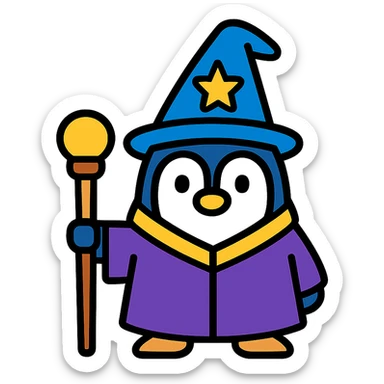 Penguin Wizard sticker