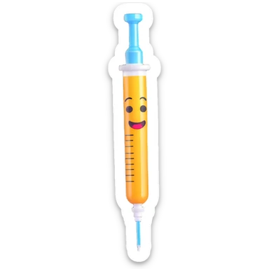 medical syringe, 3d emoji style sticker