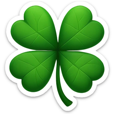 black 5 leaf clover sticker