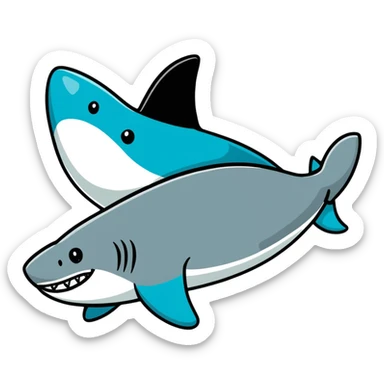 shark wearing a top hat sticker