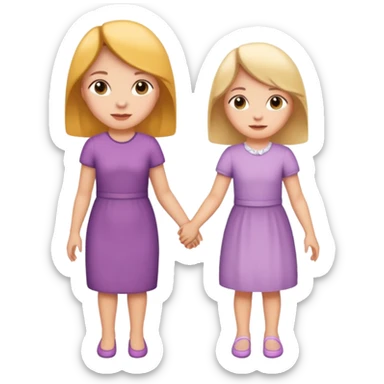 mother and daughter holding hands sticker