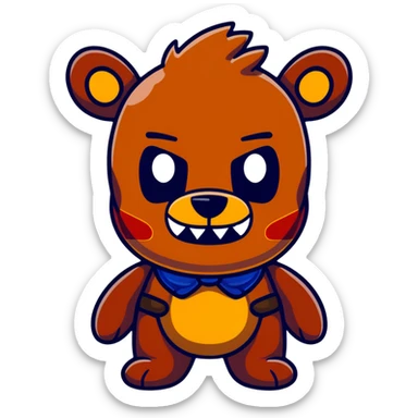 Scary Freddy Fazbear with glowing eyes from Five Nights at Freddy's sticker