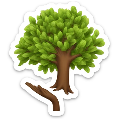 A tree which is made of a hand in upword direction the shade of hand is of brown wood. The leaves of the hand are of different colors of the hand attached to the main branch sticker